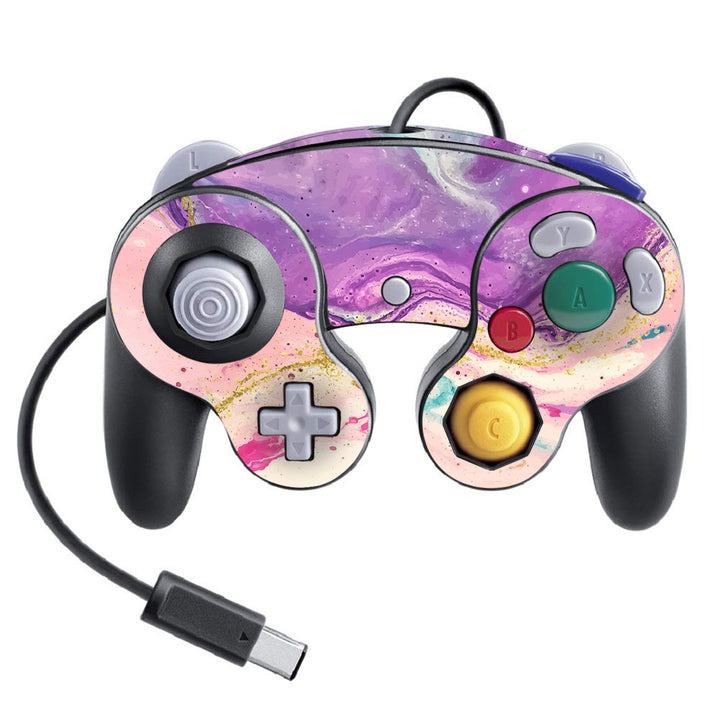 Nintendo Game Cube Controller Super Smash Bros Oil Paint Series Purple Swirl Skin