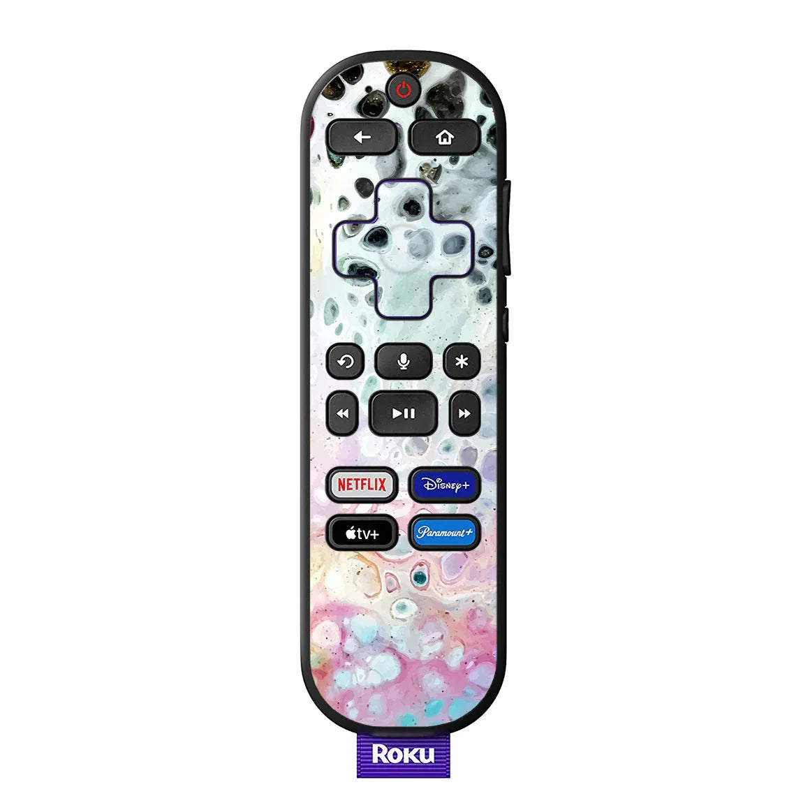 Roku Voice Remote Oil Paint Series Rainbow Waves Skin