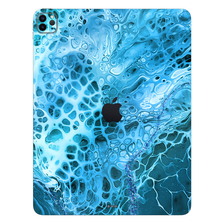 iPad Pro 12.9 Gen 6 Oil Paint Series Teal Waves Skin