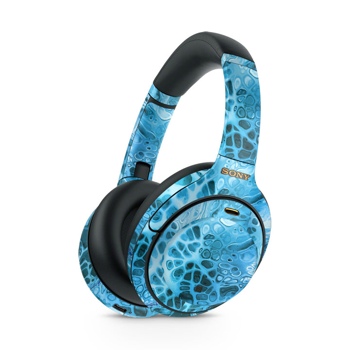 Sony WH-1000XM4 Oil Paint Series Teal Waves Skin