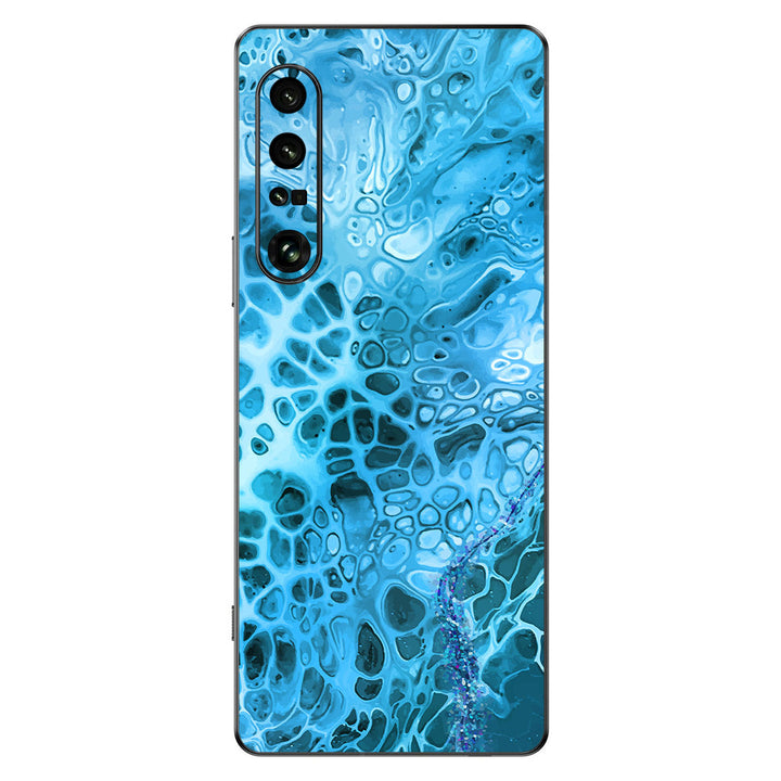 Sony Xperia 1 IV Oil Paint Series Teal Waves Skin