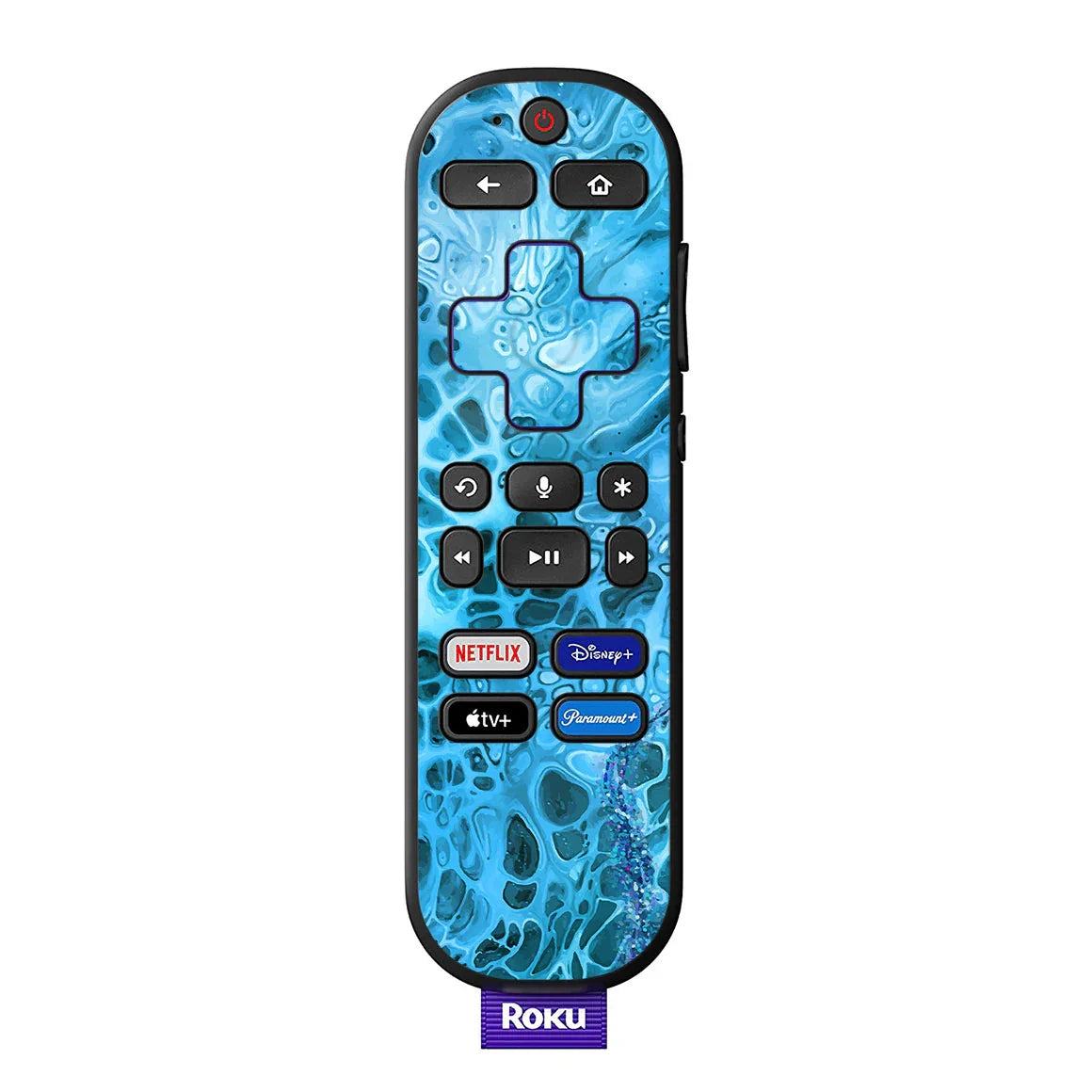 Roku Voice Remote Oil Paint Series Teal Waves Skin
