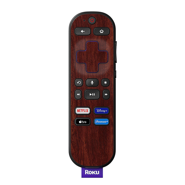 Roku Voice Remote Wood Series Mahogany Skin