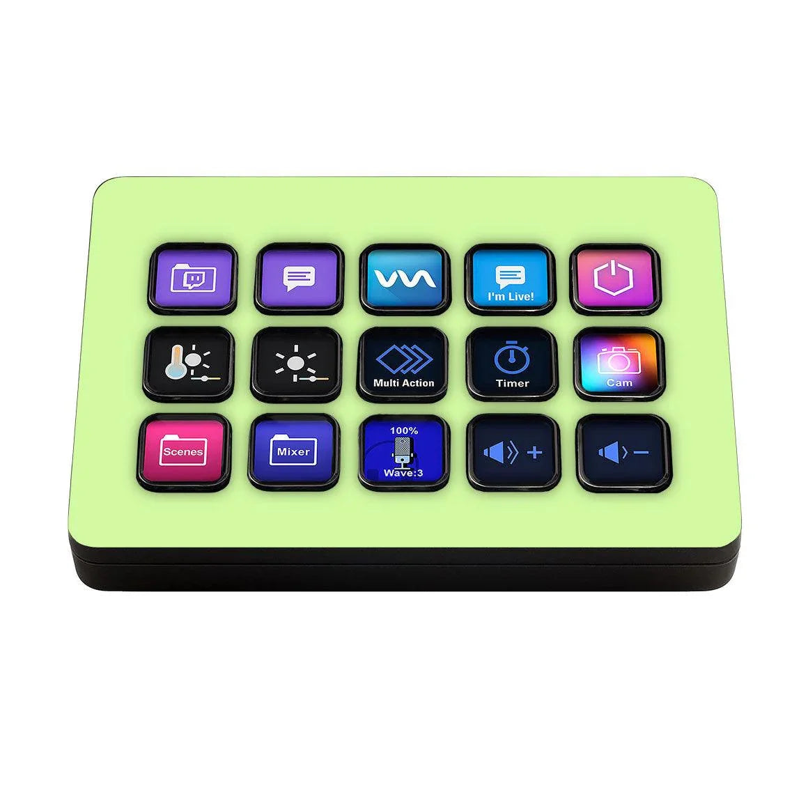 Elgato Stream Deck MK.2 Green Glow Skin - Slickwraps