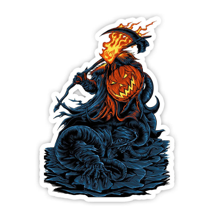 Flaming Pumpkin Sticker - Slickwraps