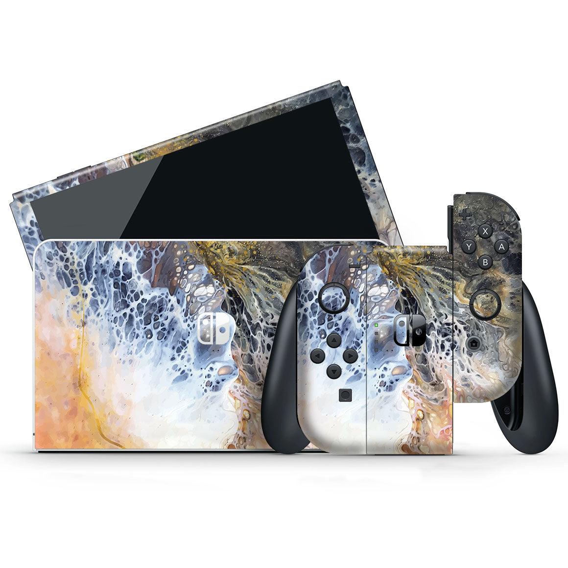 Nintendo Switch OLED Oil Paint Series Skins Purple Swirl Matte