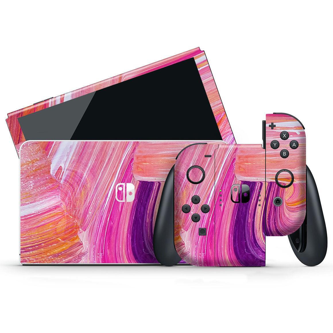 Nintendo Switch OLED Oil Paint Series Skins - Slickwraps