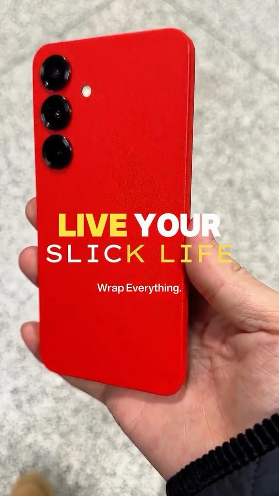 Phone transformed with a custom Slickwraps skin